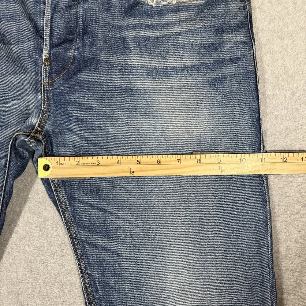 G Star Raw Jeans Mens 33x30 Blue New Radar Tapered Braces Suspender Buttons Hem‎